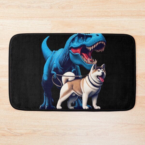 Item preview, Funny Dinosaur Akita Walking Dog Lover designed and sold by Kimberley King Art  King Art.