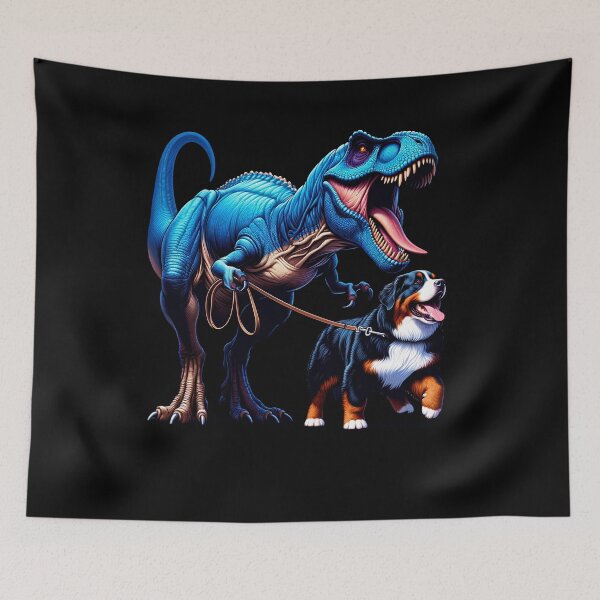 Item preview, Funny Dinosaur Bernese Mountain Dog Walking Dog Lover designed and sold by Kimberley King Art  King Art.