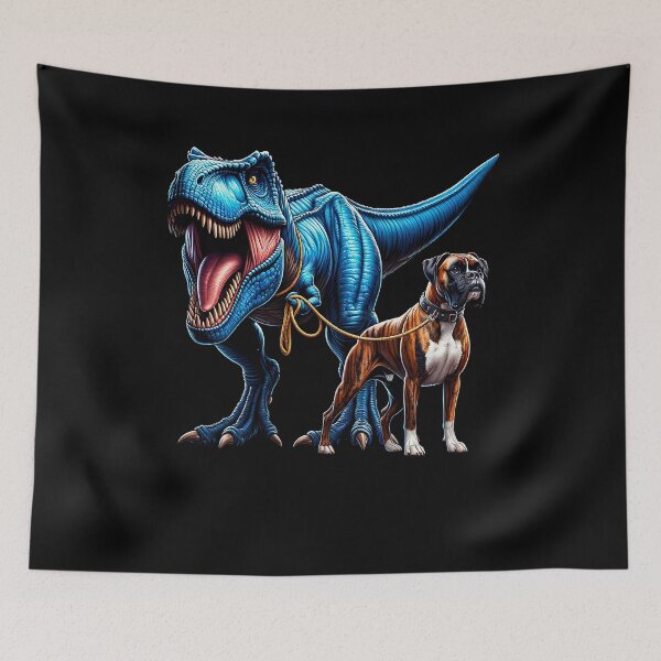 Item preview, Funny Dinosaur Boxer Walking Dog Lover designed and sold by Kimberley King Art  King Art.