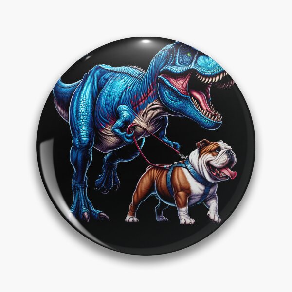 Item preview, Funny Dinosaur Bulldog Walking Dog Lover designed and sold by Kimberley King Art  King Art.