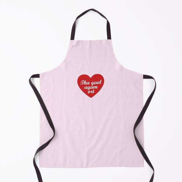 Item preview, Tha gaol agam ort  (Scottish Gaelic for I love you) in red heart with pink background designed and sold by Mamaidh Made.