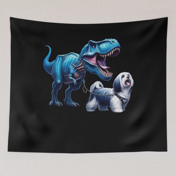 Item preview, Funny Dinosaur Havanese Walking Dog Lover designed and sold by Kimberley King Art  King Art.
