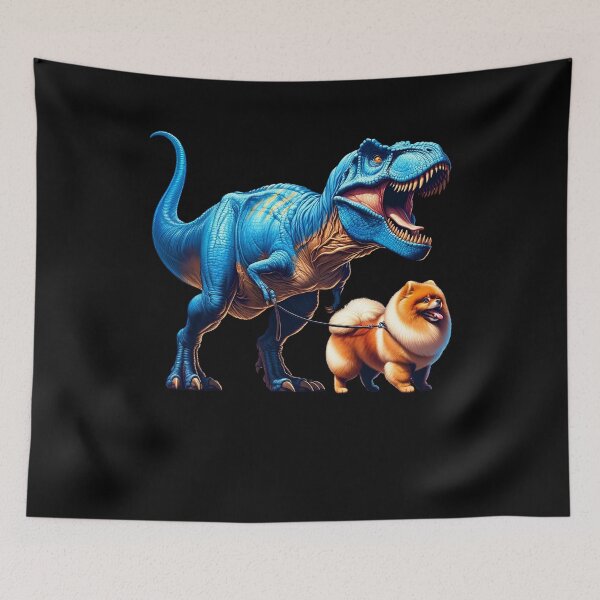 Item preview, Funny Dinosaur Pomeranian Walking Dog Lover designed and sold by Kimberley King Art  King Art.