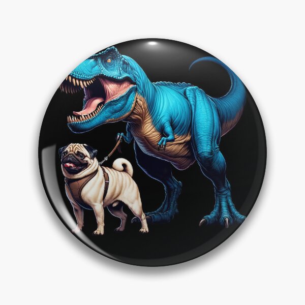 Item preview, Funny Dinosaur Pug Walking Dog Lover designed and sold by Kimberley King Art  King Art.