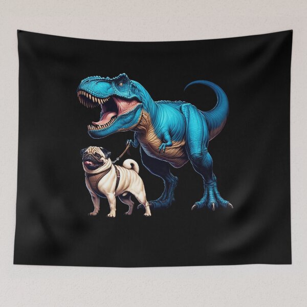 Item preview, Funny Dinosaur Pug Walking Dog Lover designed and sold by Kimberley King Art  King Art.