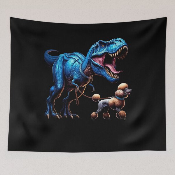 Item preview, Funny Dinosaur Poodle Walking Dog Lover designed and sold by Kimberley King Art  King Art.