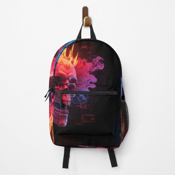 Item preview, Neon Skull with Fiery Crown: Futuristic Gothic Artwork designed and sold by Collision19.
