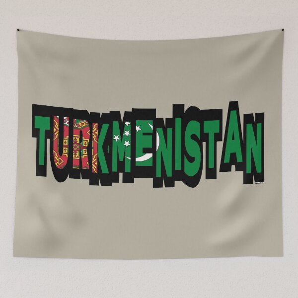 Item preview, Turkmenistan Font with Turkmen Flag designed and sold by Havocgirl.