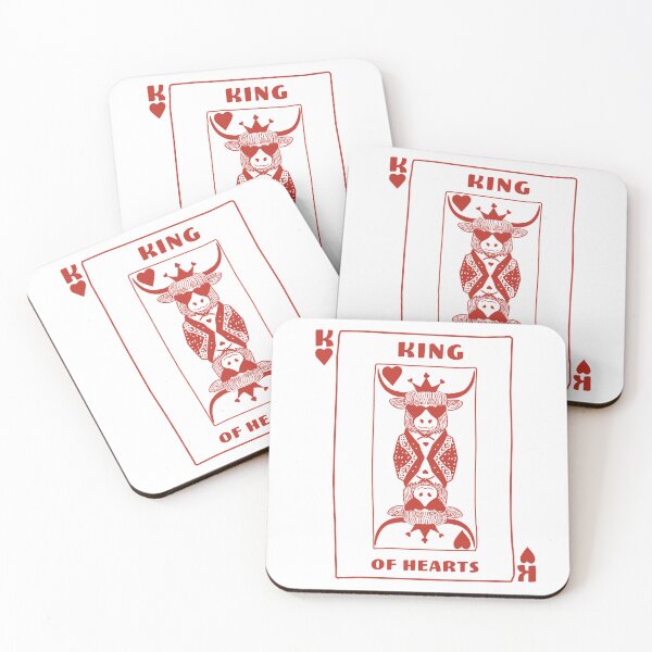 Item preview, Hand-Drawn "King of Hearts" Highland Cow Valentine Card Illustration designed and sold by KnockingLouder.