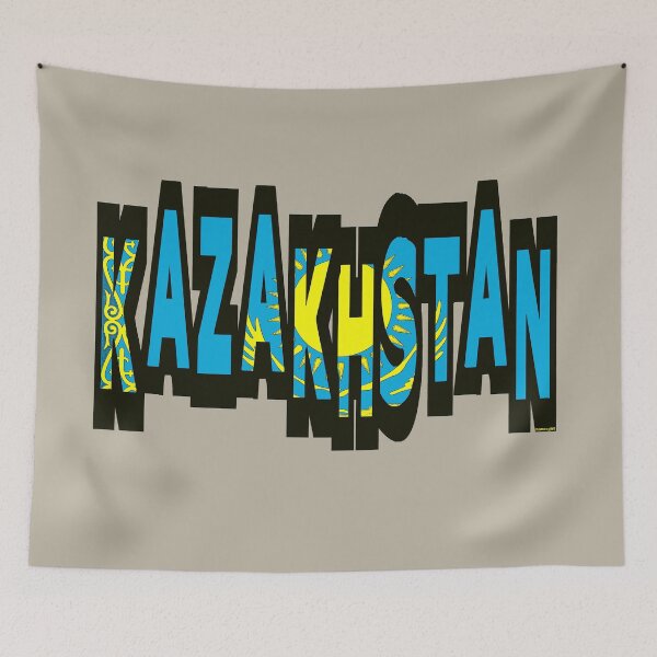 Item preview, Kazakhstan Font with Kazakh Flag designed and sold by Havocgirl.