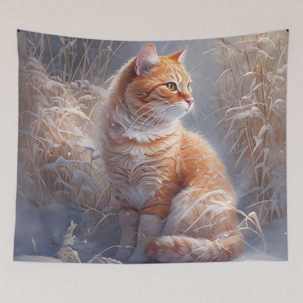 Item preview, Cat in the Snowy Grass designed and sold by M-Y-A-R-T-.