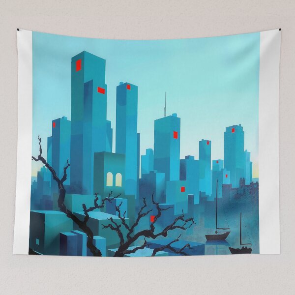 Item preview, Azure Serenity Cityscape designed and sold by PanoramaPrints.