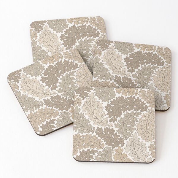 Item preview, Tranquil art nouveau leaves, vintage botanical in sand designed and sold by OzdeBayer.