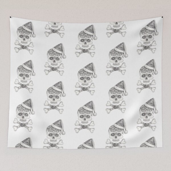 Item preview, Festive sugar skull and crossbones. designed and sold by Jiwsurreal.