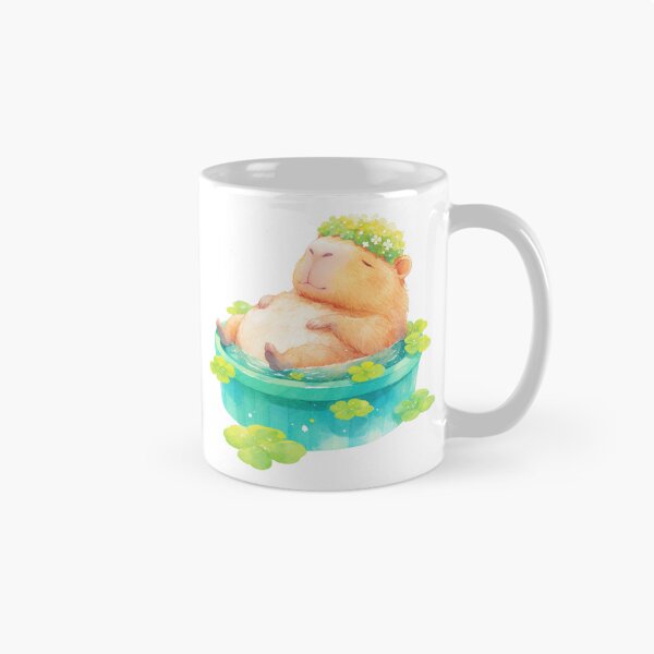 Item preview, cute Capybara St. Patrick's Day Watercolor designed and sold by pencil-art98.