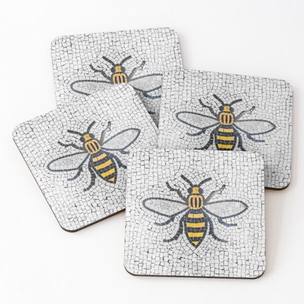 Item preview, Manchester Worker Bee Mosaic Mancunian Fine Art Print designed and sold by rabram83.