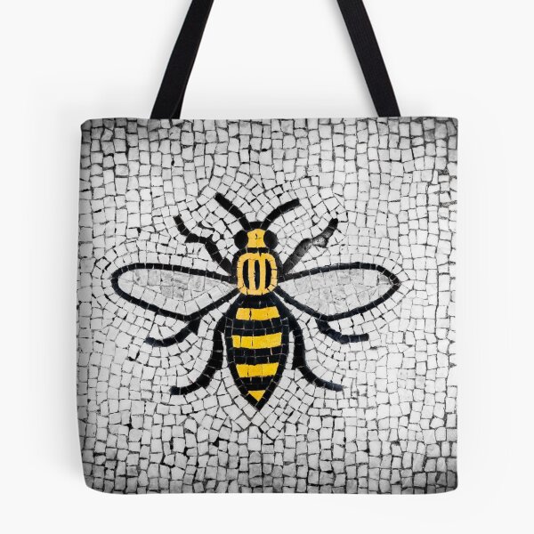 Item preview, Manchester Worker Bee Mosaic Mancunian Fine Art Print designed and sold by rabram83.