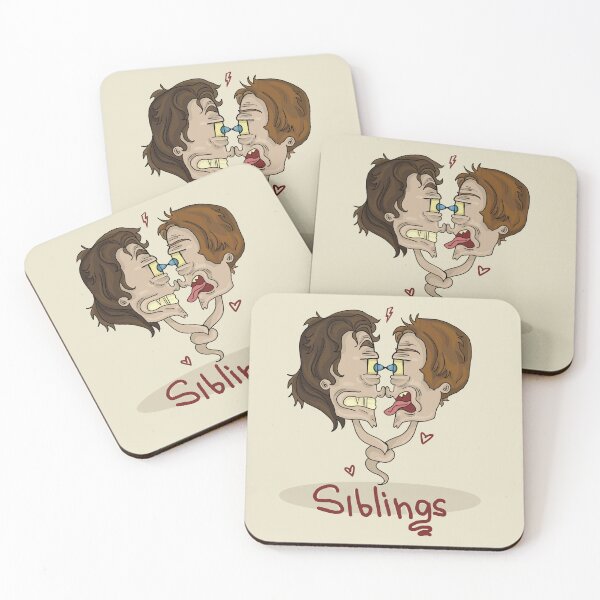 Item preview, Caricature illustration depicting a sister and brother joined together designed and sold by VladdissH.