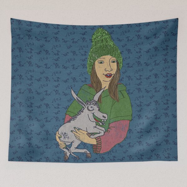 Item preview, Two close friends, child with small donkey in his arms designed and sold by einechtervogel.