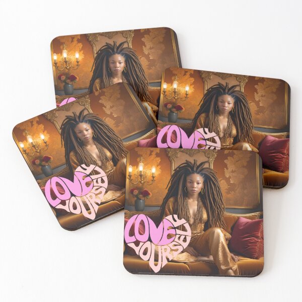 Item preview,  Love Yourself: Regal Afrocentric Portrait in Golden Elegance designed and sold by QPTheeArtist.