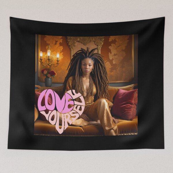 Item preview,  Love Yourself: Regal Afrocentric Portrait in Golden Elegance designed and sold by QPTheeArtist.