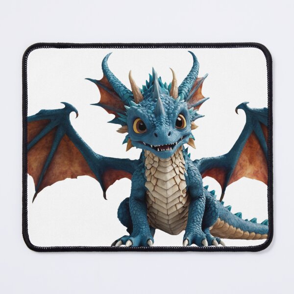 Item preview, Adorable Blue Baby Dragon Ready for Adventure designed and sold by CuteopiaGallery.