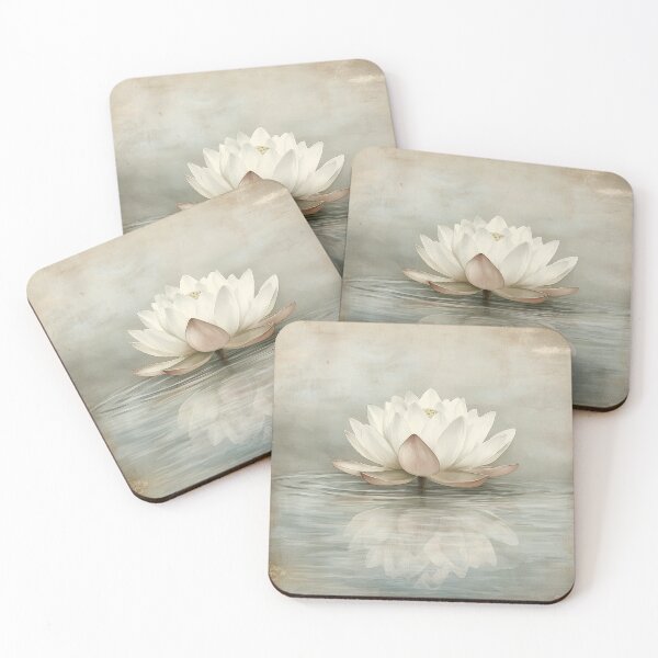 Item preview, lotus flower blooming on still water designed and sold by SetMyHeart.