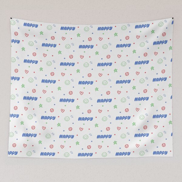 Item preview, BTS Jin Happy Album Cute Red Blue Green Pattern designed and sold by nijiroai.