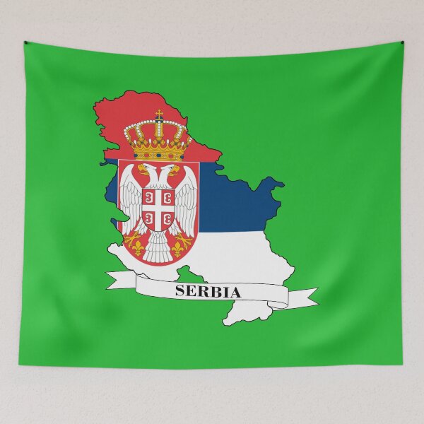 Item preview, Serbia flag map designed and sold by visual adventures.