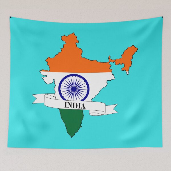 Item preview, India flag map designed and sold by visual adventures.