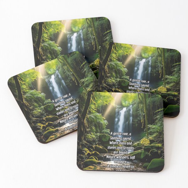 Item preview, Whispering Waterfall - Poetry Nature Art Work designed and sold by Unwind-Art-Work.