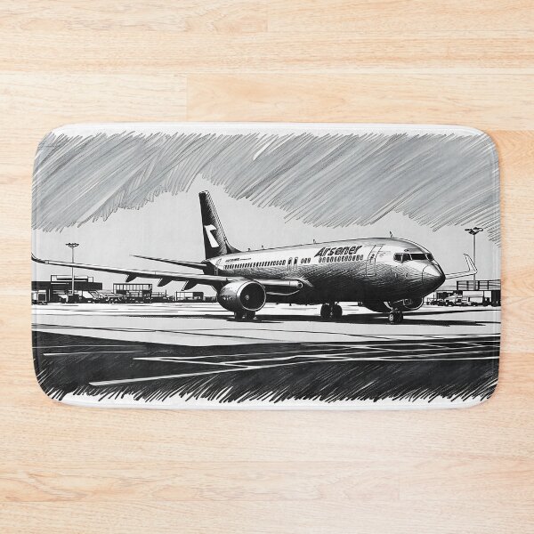 Item preview, Sketch-Style Airplane at Extended Gate - Digital Art designed and sold by EMairplanes.