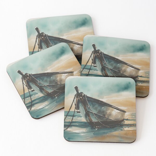 Item preview, Serene Row Boat Tied to the Shore - Original Artwork designed and sold by NiobesSkein.