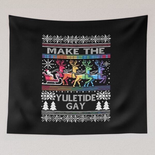 Item preview, Ugly Christmas LGBTQ Pride Santa Claus Make Yuletide Gay designed and sold by Dressed For  Duty.