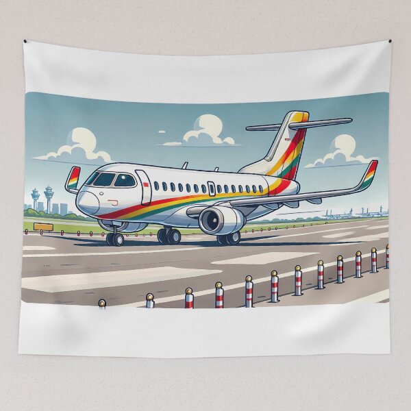 Item preview, Cartoon Airplane on the Runway - Fun Aviation Art designed and sold by EMairplanes.