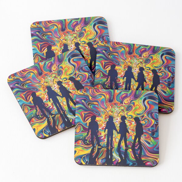 Item preview, The Beatles Silhouette with Trippy Psychedelic Colors designed and sold by PixelMuse2024.