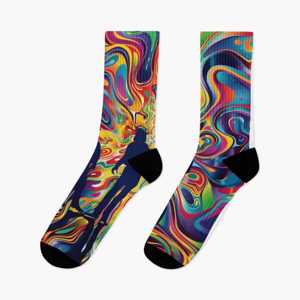 Item preview, The Beatles Silhouette with Trippy Psychedelic Colors designed and sold by PixelMuse2024.