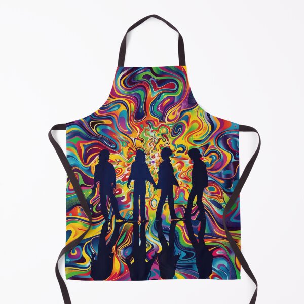 Item preview, The Beatles Silhouette with Trippy Psychedelic Colors designed and sold by PixelMuse2024.
