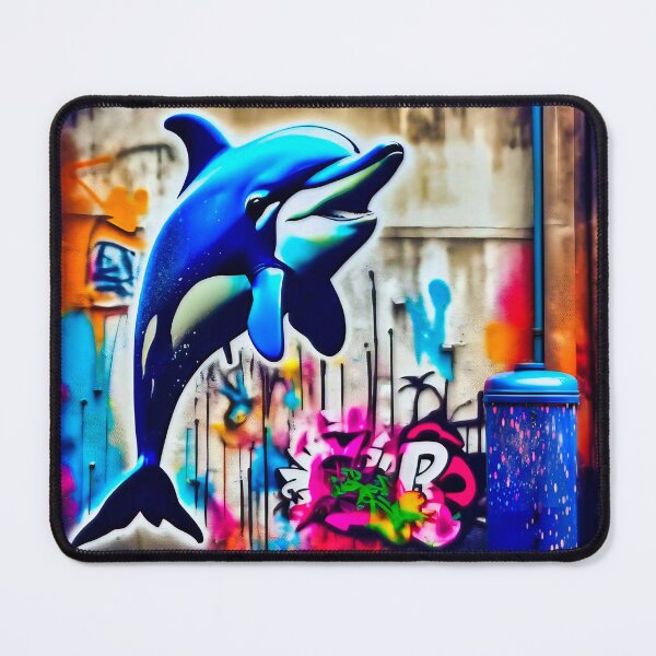 Item preview, Urban graffiti street art Dolphin designed and sold by Drone-tees.