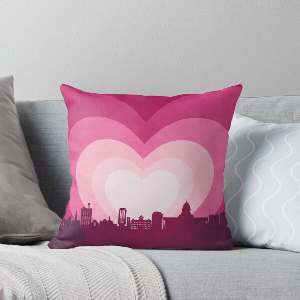 Item preview, Madison Wisconsin Skyline Hearts Pink designed and sold by ArtPrints.
