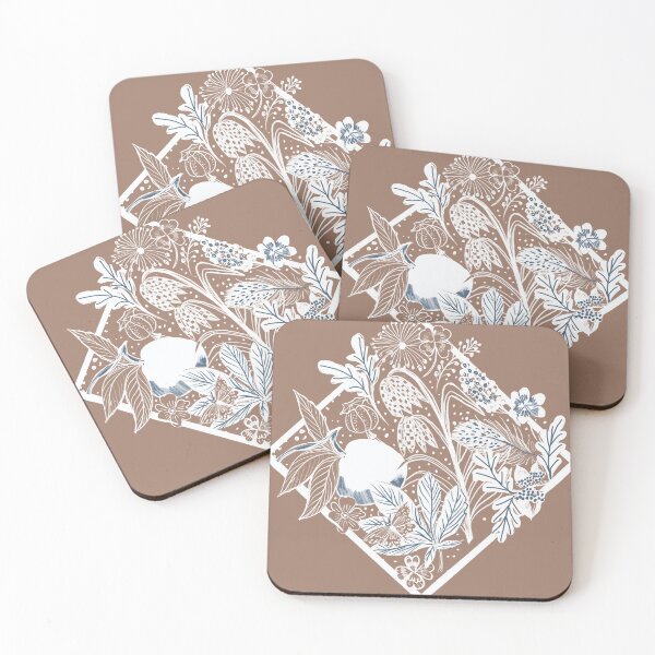Item preview, Intricate Botanical Pattern – Mocha Mouss French Toile-Inspired  illustrator Jemma Jamie Skidmore  designed and sold by Jemma Jamie Skidmore.
