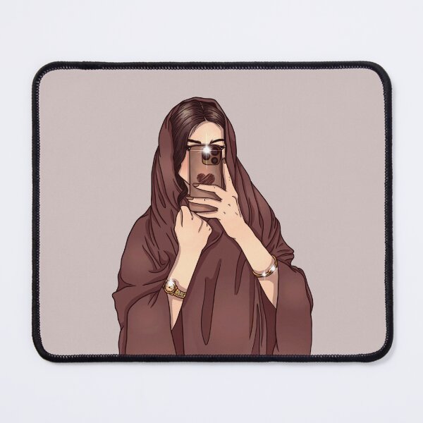 Item preview, VEILED KHALEEJI GIRL WEARING ABAYA designed and sold by WABEY.