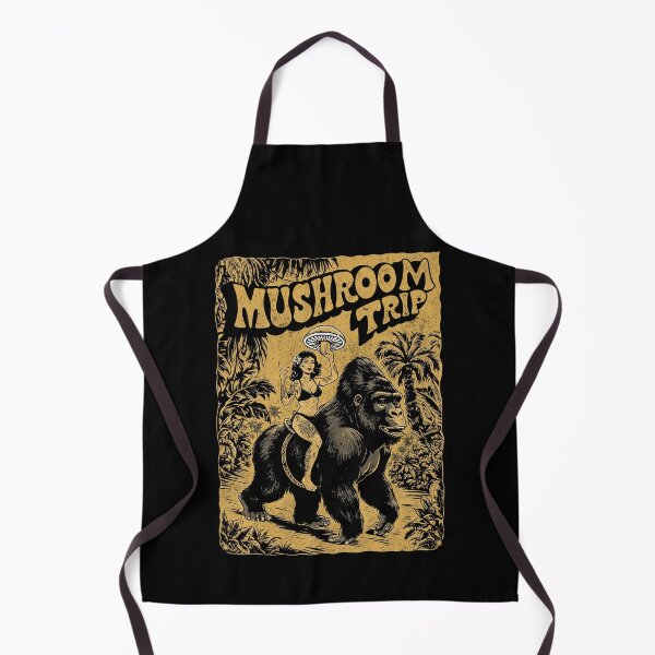 Item preview, Vintage Mushroom Trip Gorilla Psychedelic Tattoo Girl Art designed and sold by Mystikos Art.