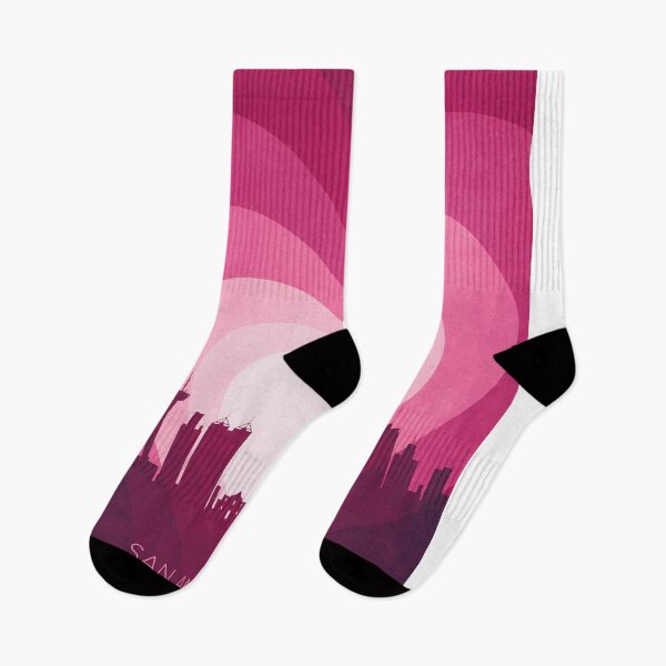 Item preview, San Antonio Texas Skyline Hearts Pink designed and sold by ArtPrints.