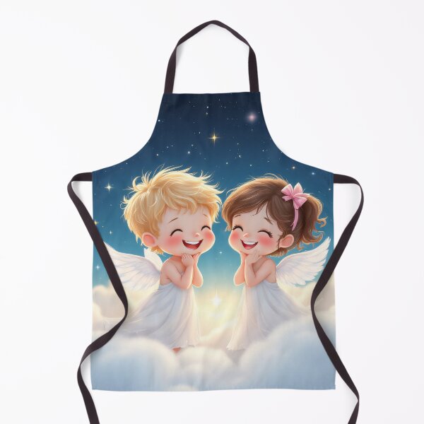 Item preview, Two cherubic angel children sitting on fluffy white clouds. designed and sold by camelsvg.