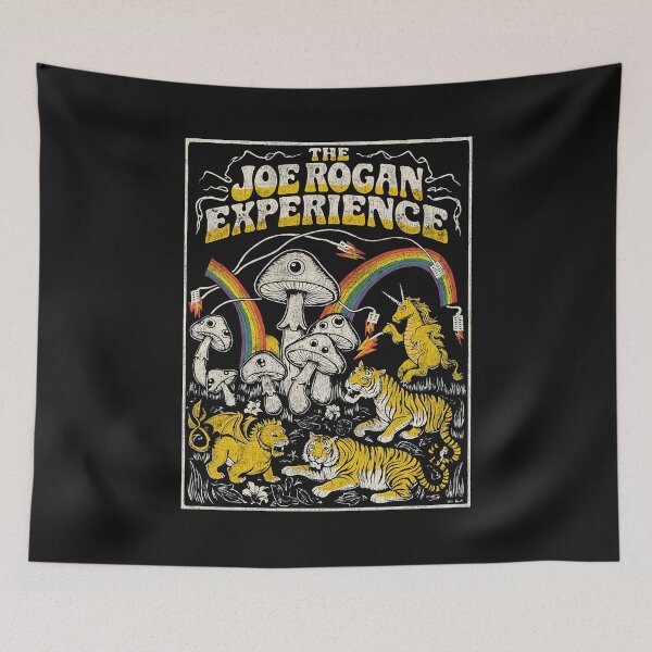 Item preview, Joe Rogan Experience Psychedelic Mushroom Tiger Unicorn Art designed and sold by Mystikos Art.