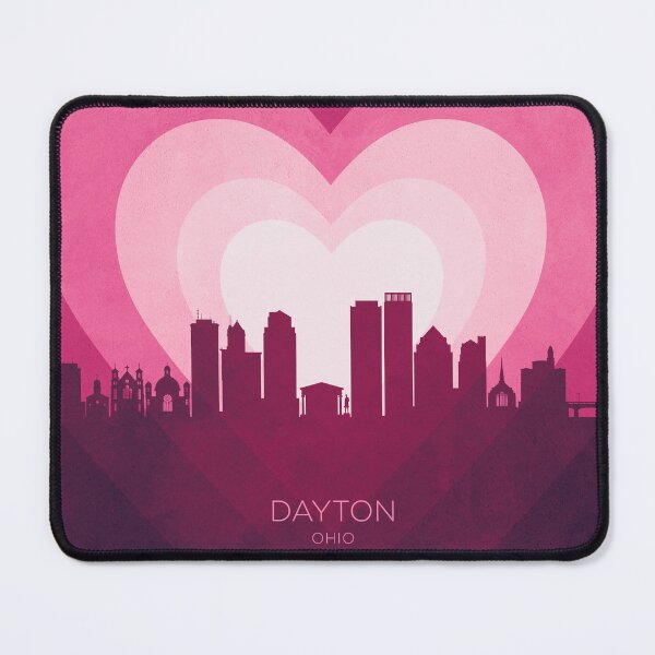 Item preview, Dayton Ohio Skyline Hearts Pink designed and sold by ArtPrints.