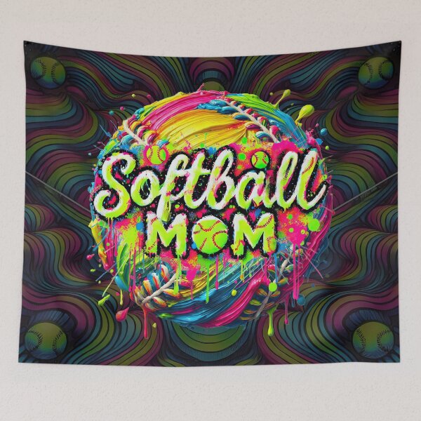 Item preview, Softball Mom Neon Splatter Drip Art designed and sold by SHHCreations.