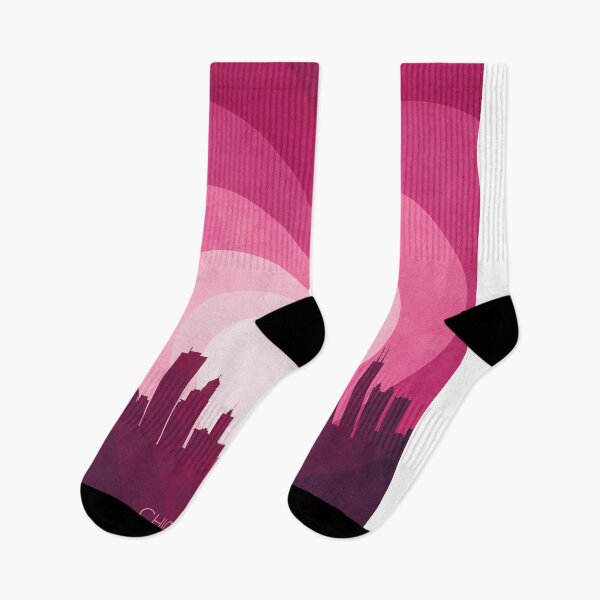 Item preview, Chicago Illinois Skyline Hearts Pink designed and sold by ArtPrints.
