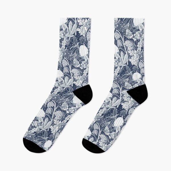 Item preview, Apple Botanical Pattern – Dark Blue French Toile-Inspired  illustrator Jemma Jamie Skidmore  designed and sold by Jemma Jamie Skidmore.